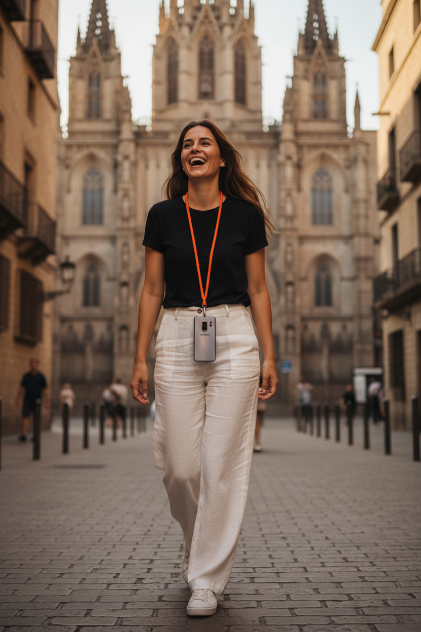 Chica Catedral Barcelona Kit Naranja
