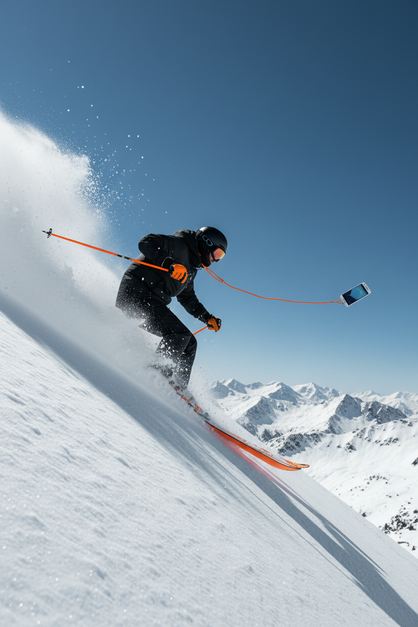 Esquiador acción lateral nieve Kit Naranja