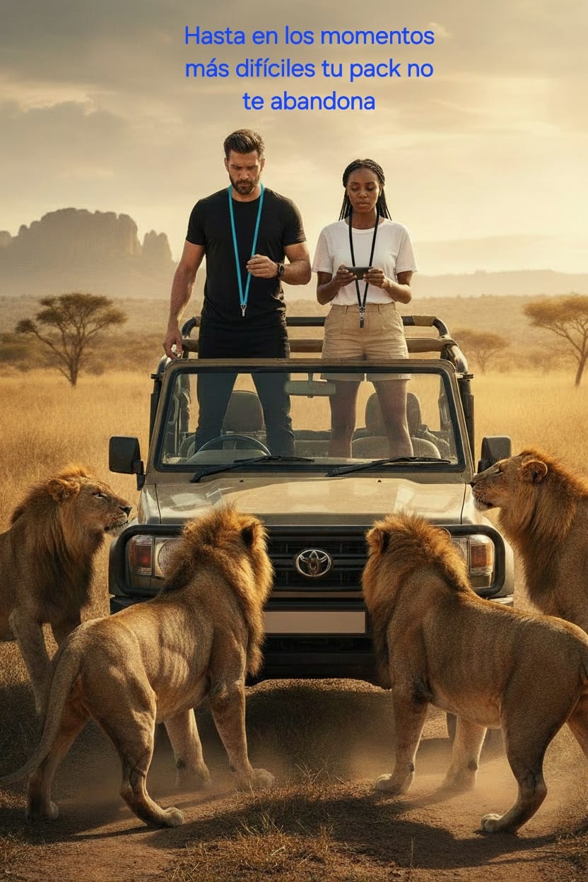pack negro-azul safari leones