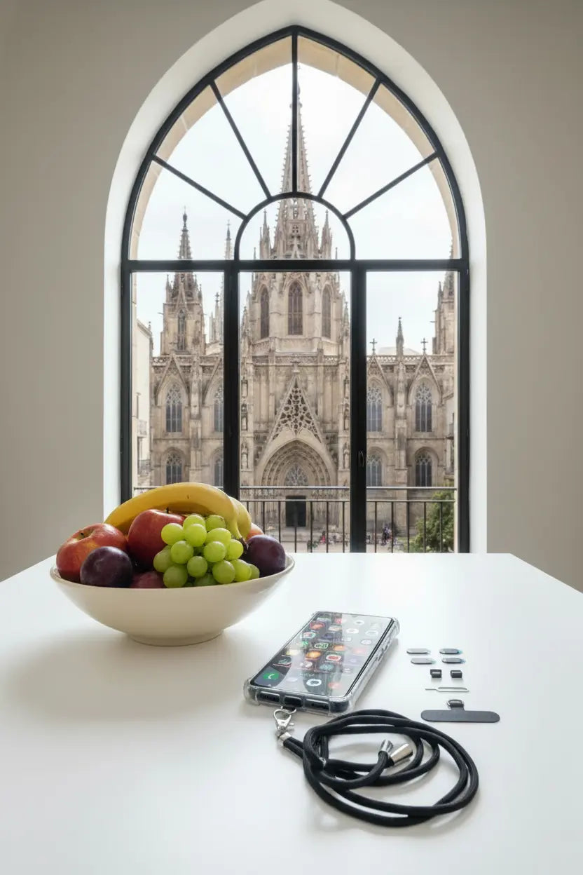 movil en una mesa pack de seguridad 360 fondo catedral